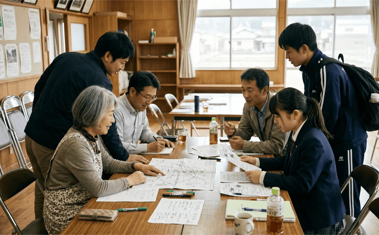地域経営者・高校との連携によるボランティア活動の様子